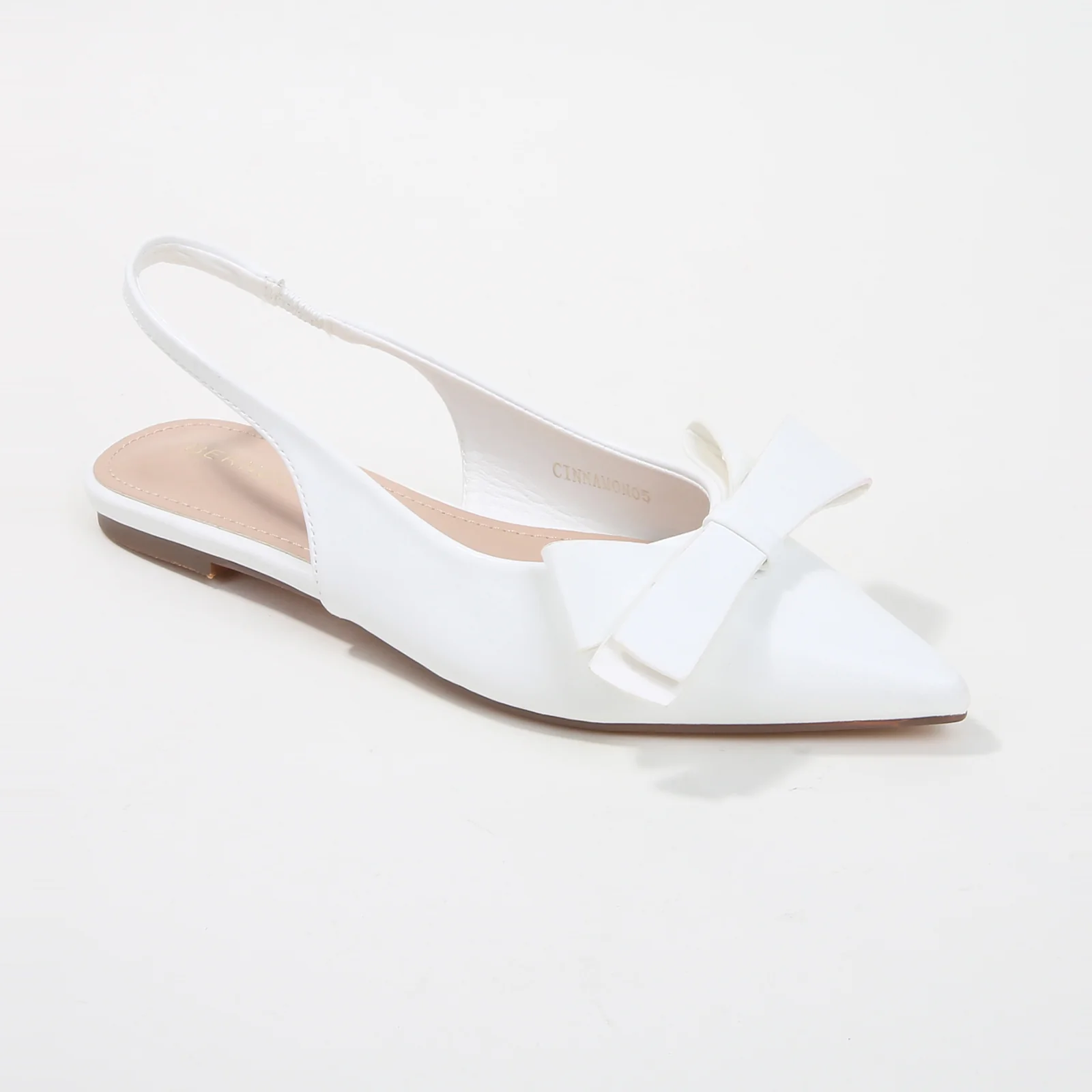 Cinnamon Vegan Leather Slingback Flats with Bow Detail - Image 13