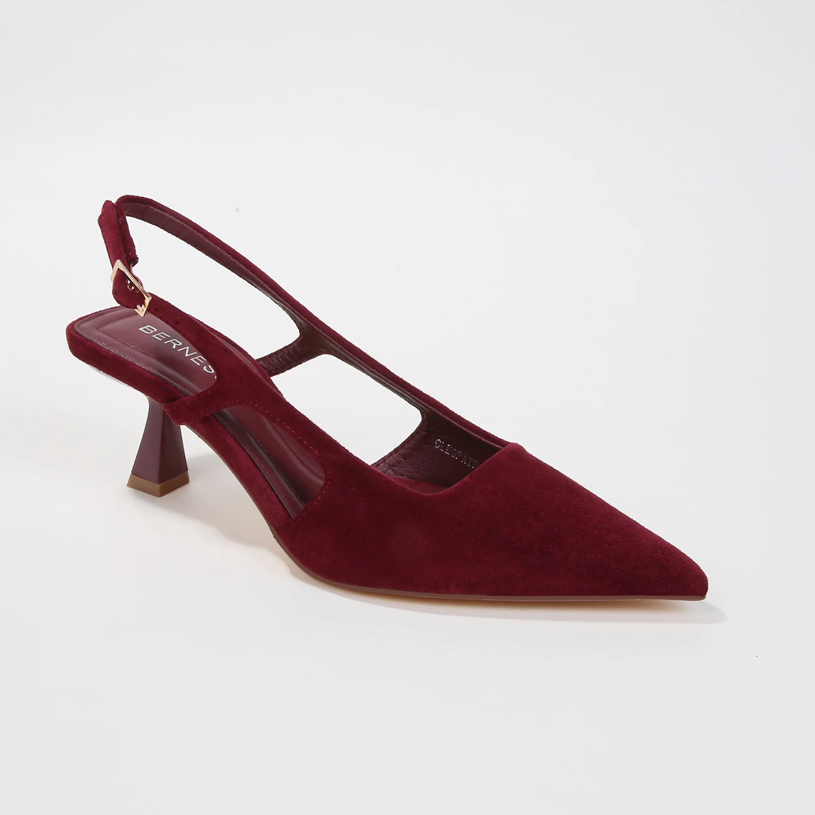 Cleopatra Suede Cutout Slingback Kitten Heels - Image 13