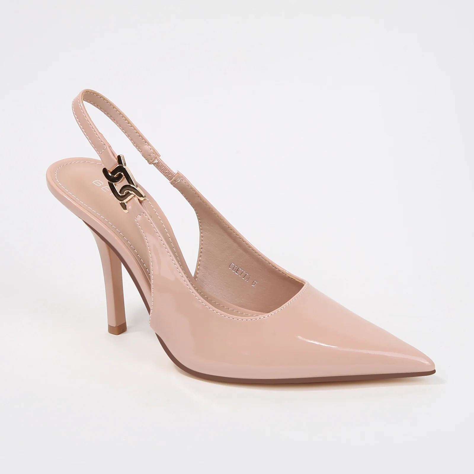 Coetta Patent Chain Accent Slingback Heels - Image 16