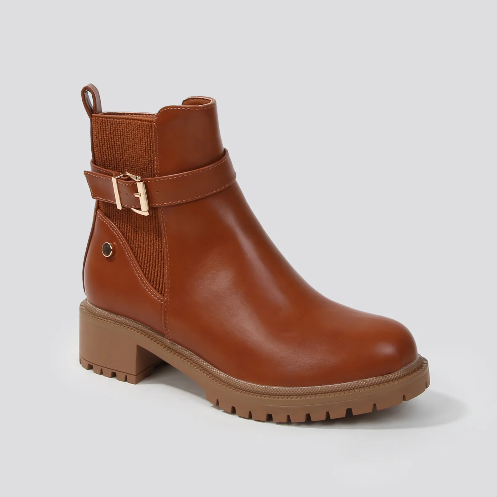 Shane Faux Leather Ankle Chelsea Boots with Buckle Strap Detail - Image 11